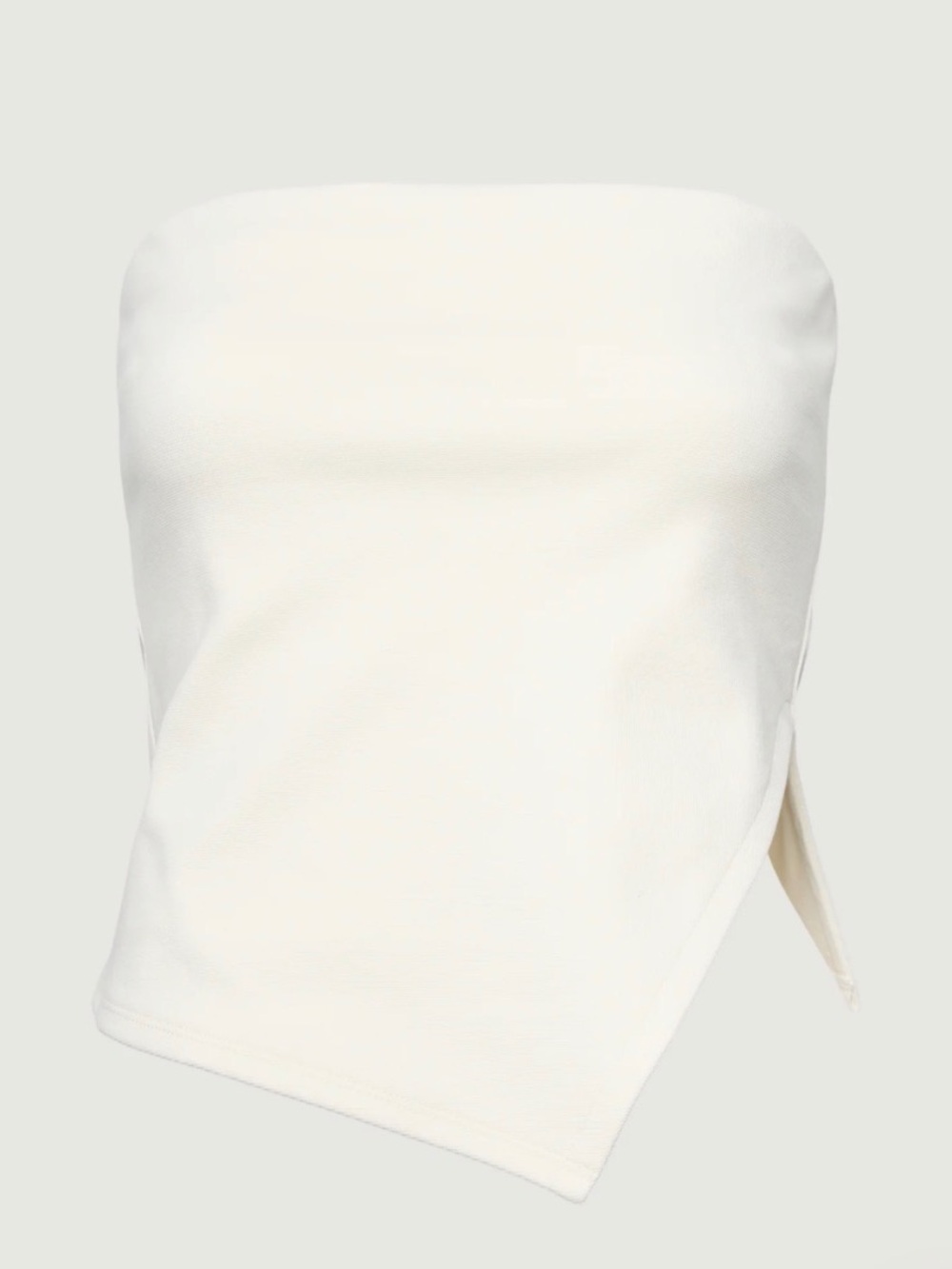 Oak & Fort Cream Strapless Asymmetric Tube Top
